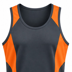 <b>Mens</b> Plus Size Stringer <b>Singlet</b> OEM Muscle Tank Top Lightweight Breathable Gym Fitness Workout Activewear with Embroidery - Product Image 5