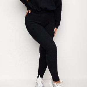 Ensemble de vêtements de sport pour femmes, leggings de jogging décontractés respirants à coupe ample, veste de yoga à manches longues, couleur unie, hiver - Product Image 1