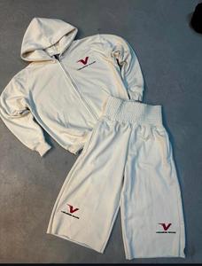 Conjunto de Sudadera con Capucha y Pantalones Blancos para Hombre Valuable Souls, Cierre de Cremallera, Estilo Casual Holgado, Ropa de Otoño, Sudadera de Felpa Francesa de Algodón - Product Image 2