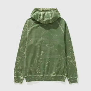 เสื้อฮู้ดดี้ลายโลโก้แบบกำหนดเอง ล้างสีแบบแอซิดวอช สำหรับใส่ในฤดูหนาว เสื้อฮู้ดดี้ล้างสีแบบแอซิดวอช สีพื้นเรียบง่าย เสื้อฮู้ดดี้ล้างสีแบบแอซิดวอช - Product Image 2