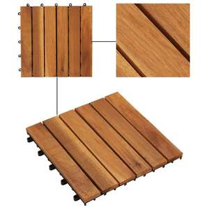 Baldosas de Madera de Acacia para Terraza, 300*300mm, Cuadradas, Acabado Cepillado, Sistema de Doble Bloqueo, Ecológicas, Resistentes a la Humedad, Decoración para Jardín y Exteriores - Product Image 5