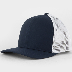 New Fashion Custom Manufacture 6-Panel <b>Navy</b> Blue Mesh Trucker <b>Hats</b> Adjustable Casual Breathable Summer Clothing Caps - Product Image 2