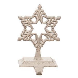 Support de chaussettes de Noël en métal lesté avec base en bois style ferme et flocon de neige, pour décoration de cheminée de fêtes - Product Image 6