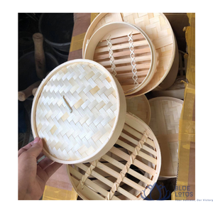 Superventas: Set de Vaporera de Bambú con Tapa de Acero Inoxidable y Cristal Integrado, 2 Niveles, para Cocinar Dim Sum/Dumplings, Venta al por Mayor - Product Image 1