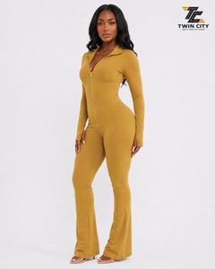 Mono largo de manga larga con cremallera para mujer, sin costuras, elástico, ajustado, para yoga, gimnasio, ropa informal. - Product Image 2
