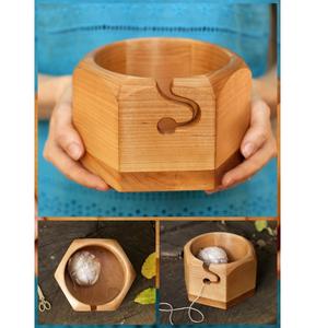 Eco-Friendly Wooden Yarn Bowl for <b>Crochet</b> Work - Product Image 3
