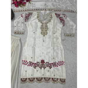 Conjunto de Traje de Mujer con Bordado de Encaje Elegante para Fiestas - Product Image 4