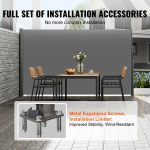 Tenda Parasole Retrattile Impermeabile in Alluminio 71FT X 118FT con Schermo Privacy per Patio e Materiale in Poliestere 280g e Telaio in PC - Product Image 4