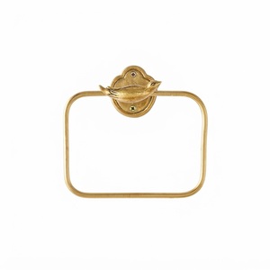 Toallero de latón macizo hecho a mano de primera calidad, de lujo, color oro antiguo, para montar en la pared, para hotel y baños de alta gama. - Product Image 2