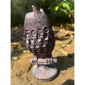 Adornos decorativos para jardín, estatua de búho de hierro fundido con base en acabado bronce - Product Image 1