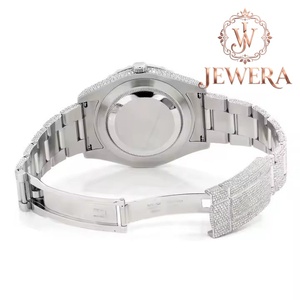 Reloj de Lujo para Hombre de Calidad de Exportación, con Diamantes, Acero Inoxidable, Caja Redonda de 40 mm, Cuarzo Analógico, Esfera Azul, Cierre Plegable - Product Image 5