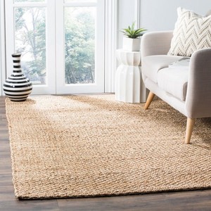 Tapis rectangulaire en jute uni, tissage plat, style scandinave, pour salon, écologique, à poils courts - Product Image 3