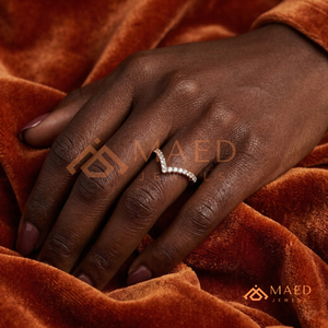 Luxury 18K Rose Gold Plated V-Shaped Chevron <b>Ring</b> - 925 Sterling Silver <b>Wishbone</b> Wedding Band - Product Image 3