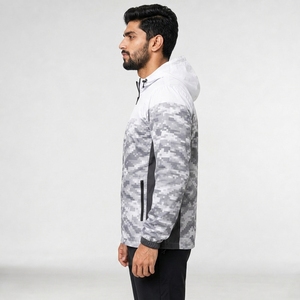 Vêtements de sport décontractés résistants au vent et hydrofuges pour hommes, veste coupe-vent légère en polyester respirant - Product Image 4