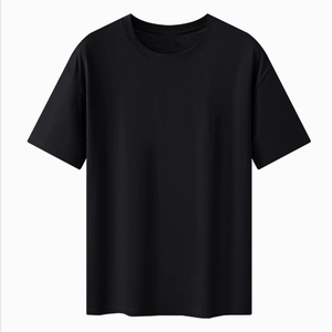 เสื้อยืดคอกลมทรงหลวมโอเวอร์ไซส์ผ้าฝ้าย 100% ระบายอากาศได้ดี สำหรับผู้ชาย สวมใส่สบายในฤดูร้อน ผ้าถักเนื้อนุ่ม ไม่มีลาย - Product Image 2