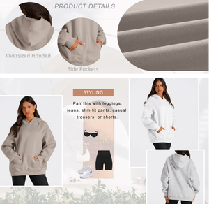 Oversized Hoodies Sweatshirts for Women Fall Fashion Sweatshirts Pullover Womens Plues Size <b>Clothes</b> with Pocket - Product Image 4