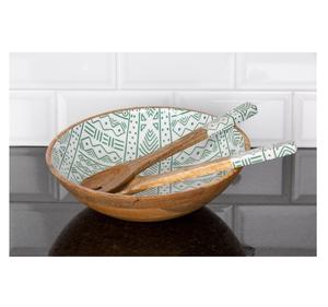 Tazón de madera esmaltado con estampado elegante para postre o iftar, fabricado a medida en India - Product Image 1