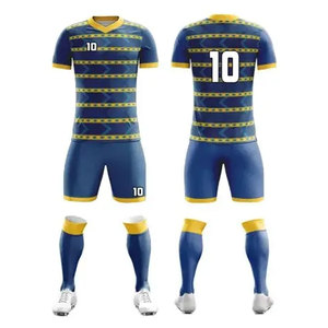 Tenues de football personnalisées sublimées en gros pour hommes et femmes – Ensembles maillot et short de football vierges - Product Image 3