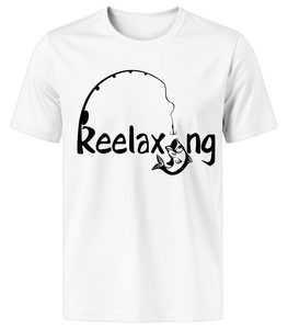 เสื้อยืดแขนสั้นสีขาวสำหรับผู้ชาย พิมพ์ลายตกปลา สไตล์ลำลอง คอกลม ทรงปกติ ผ้าเจอร์ซีย์คอตตอน 100% เหมาะสำหรับฤดูร้อน - Product Image 1