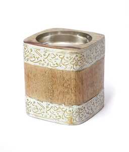 Brûleur d'encens en bois de santal avec calligraphie arabe, diffuseur aromatique artisanal religieux, décoration d'intérieur toute saison - Product Image 1