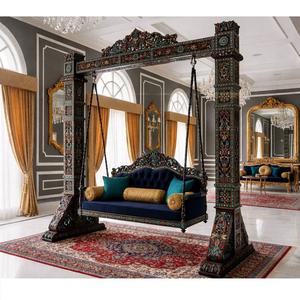 Exclusivo conjunto de columpio Jhula de madera de teca Royal Darbar, tallado a mano y personalizado, para una gran sala de estar, estilo antiguo, columpio de madera estilo Londres. - Product Image 1