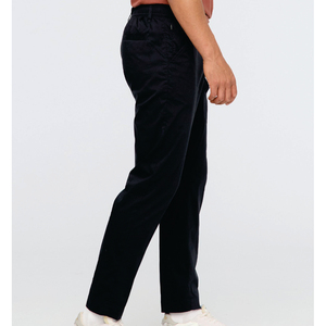 <b>Men</b> Black Straight Fit Casual <b>Trousers</b> <b>Elastic</b> Waist Breathable Spandex Cotton Knitted Side Pockets Spring Wear - Product Image 3