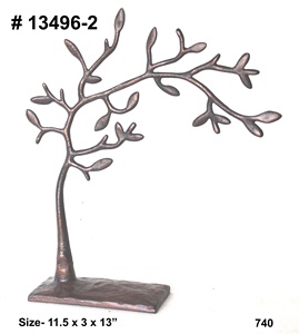 Support à bijoux moderne en aluminium fait main, design feuille, finition dorée, pour la décoration de la maison - Product Image 3