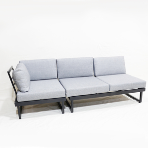 Ensemble de canapés d'angle modernes et durables pour l'extérieur, meubles sectionnels en forme de L pour le parc et le jardin, structure en aluminium, imperméable - Product Image 5