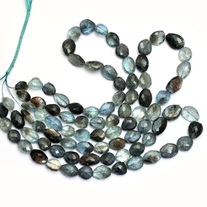 Cuentas facetadas de aguamarina AAA+ de 9x12mm-12x16mm, pepitas naturales de cobre con musgo Offiki, piedras semipreciosas pulidas para la fabricación de joyas. - Product Image 2