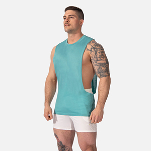 Camisetas sin mangas para hombre, recién llegadas, ajustadas, transpirables, de punto, para gimnasio y fitness, al por mayor, personalizadas, de poliéster/algodón, sublimadas, tallas grandes, de secado rápido - Product Image 1