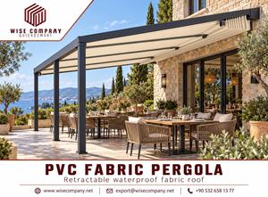 Pérgola Retráctil de Tela de PVC WISE COMPANY con Persianas Enrollables, Techo Impermeable para Patio y Terraza - Product Image 6