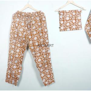 Conjunto de Pijama de Algodón 100% con Estampado Floral para Mujer, Manga Larga, Cuello en V, Cintura Elástica, Ropa de Dormir Informal de 2 Piezas para Verano - Product Image 6