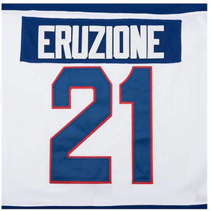 Camiseta de Hockey sobre Hielo Eruzion para Hombre, Blanca, Azul y Roja, con Apliques de Tela Twill, Logotipo Frontal, Absorbe la Humedad, Invierno, Corte Regular para Adultos - Product Image 6