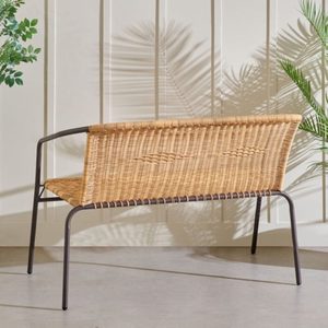 Modern 2 Seater <b>Bench</b> Chair Comfortable Upholstered Seating with <b>Cushion</b> for Living Room Bedroom Contemporary Furniture - Product Image 3