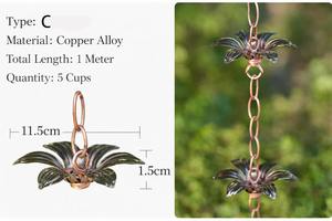 Chaîne de drainage d'eau décorative en métal en forme de fleur pour balcon, idéale pour les espaces restreints à la fixation murale mais nécessitant une touche de beauté. - Product Image 4