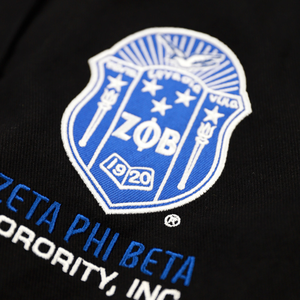 Zeta Phi เสื้อแข่งเซ็นเทนเนียลสีดำผู้หญิงแจ็คเก็ตนักแข่งรถ1920 zpb ปักลาย sorority เสื้อนอกพรีเมี่ยม - Product Image 4