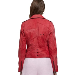 Custom Logo Women Leather Fashion Jacket Plus Size Leather Coat Heavy Duty <b>Zipper</b> Closure For Casual And Outerwear Wear - Product Image 2