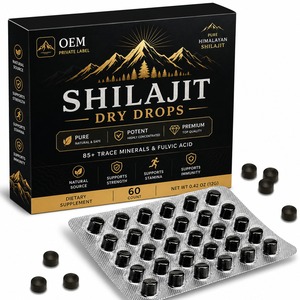 Shilajit de l'Himalaya Essentiel en Gouttes Sèches 500mg – Comprimés de Shilajit Pur avec Acide Fulvique et Oligo-éléments pour le Soutien de l'Énergie et de l'Endurance - Product Image 1