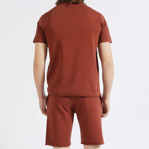 Ensemble décontracté deux pièces pour homme, tendance, personnalisable, en coton tricoté respirant, sans coutures, pour l'été (T-shirt et short) - Product Image 2