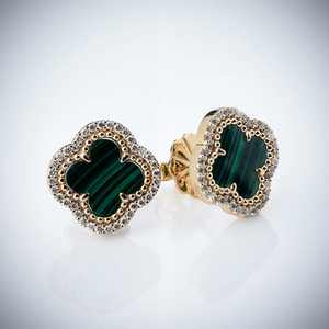 Joyas Clásicas de Moda Pahal, Joyería de Plata de Ley 925 de Lujo, Chapado en Rodio/Plata, Piedra Natural Turquesa, Trébol de Cuatro Hojas - Product Image 5