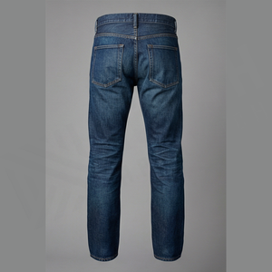 Jean en denim coupe droite délavé foncé pour homme, taille haute, coupe classique, en coton, style décontracté, pantalon d'automne - Product Image 2
