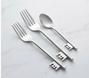Ensemble de couverts en acier inoxydable avec support magnétique pour couteaux, cuillère, fourchette et cuillère à café, vaisselle moderne argentée - Product Image 3