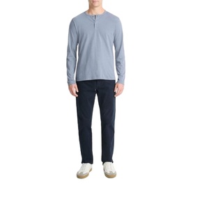 เสื้อยืดแขนยาวผ้าคอตตอนสำหรับ100% พิมพ์ลายปักโลโก้ขนาดพลัสไซส์สำหรับผู้ชายทรงสีพื้น - Product Image 5