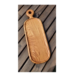 Plateau de service rectangulaire en bois d'acacia festonné de qualité supérieure, plateau décoratif en bois avec bords ondulés, plateau de service écologique - Product Image 2