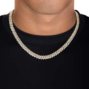 Collier chaîne cubaine plaqué or 18 carats pour homme, style hip-hop, à porter au quotidien - Product Image 1