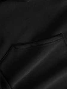 Sweat-shirt à capuche zippé intégral surdimensionné en molleton de coton premium, noir, avec motif graphique street art en strass, style urbain décontracté - Product Image 5
