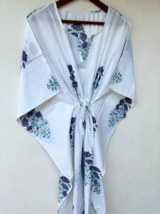 Nouveau Kaftan Indien Évasé à Col en V et Cordon de Serrage, Imprimé Animal, en Coton Doux, Longueur Intégrale, avec Dentelle, pour Plage et Demoiselle d'honneur, pour Femme - Product Image 2