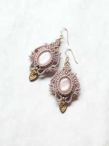 Pendientes de Macramé Hechos a Mano con Piedras Preciosas Rosas, Pendientes Colgantes Boho, Joyería Étnica de Piedra Natural, Accesorios de Moda Florales - Product Image 3