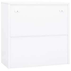 Grand meuble de bureau en acier blanc avec armoires à dossiers en verre trempé - Product Image 4