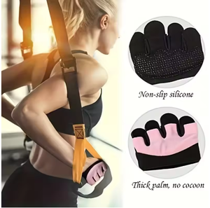 Sports FourFinger Gloves Pink Black Neoprene Non-Slip Gym Fitness Women's Hand Protection Training Grip - Product Image 2